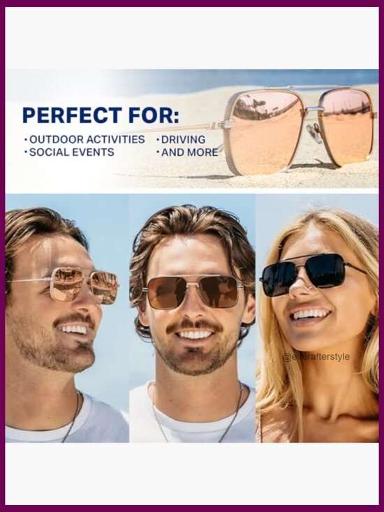 Polarized Navigator Sunglasses with UV Protection Stainless Steel main image 6